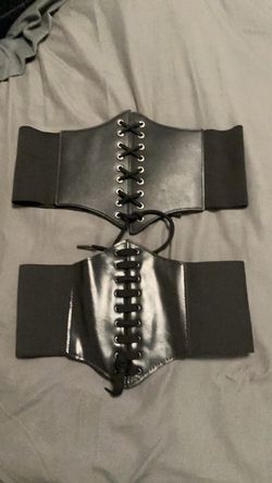 Black Faux Leather Lace-Up Corset Waist Belts $10 each  1 small one med large
