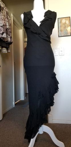 Black Rose Ruffle Dress + Bag