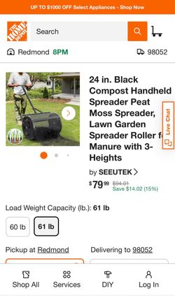 Home Depot black compost spreader