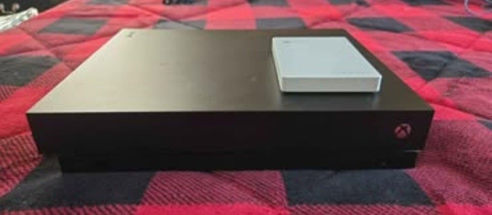 Xbox one x black 4k console with 2tb Seagate drive