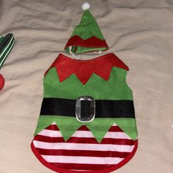 Dog Clothing Medium Christmas Elf Outfit 