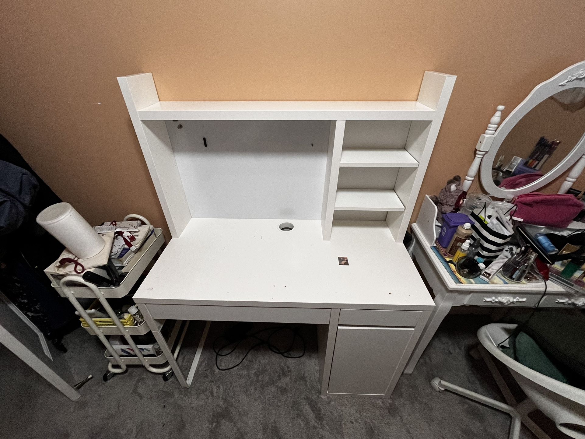 IKEA Micke Desk With Add On Shelf/ Magnetic Board