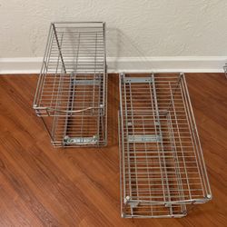 2 - Lynk Professional 11" x 21" Slide Out Double Shelf - Pull Out Two Tier Sliding Under Cabinet Organizer: Under Sink Storage
