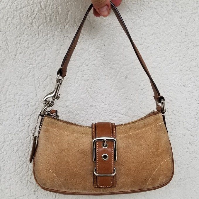 COACH 28yr Old 7558 Hampton Suede Brown Leather Small Handbag EXC for Sale in Fort Lauderdale FL OfferUp