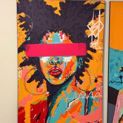 Lady Basquiat by Nuwarhol Colorful Abstract Painting