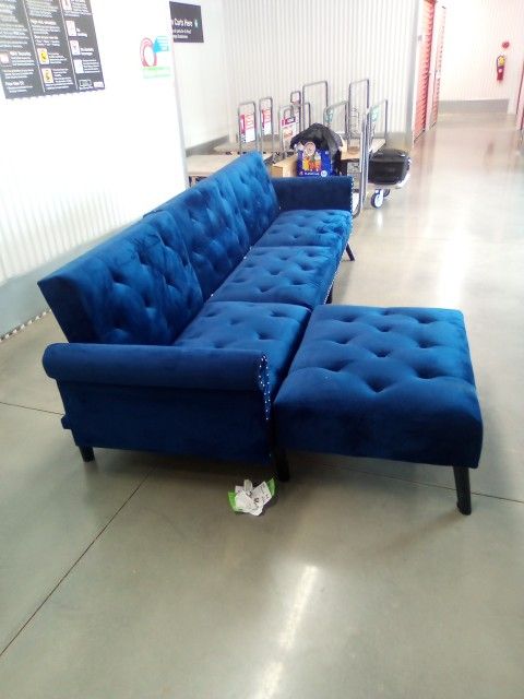 ** BEAUTIFUL BLUE SECTIONAL CONVERTS TO SLEEPER SOFA** $375