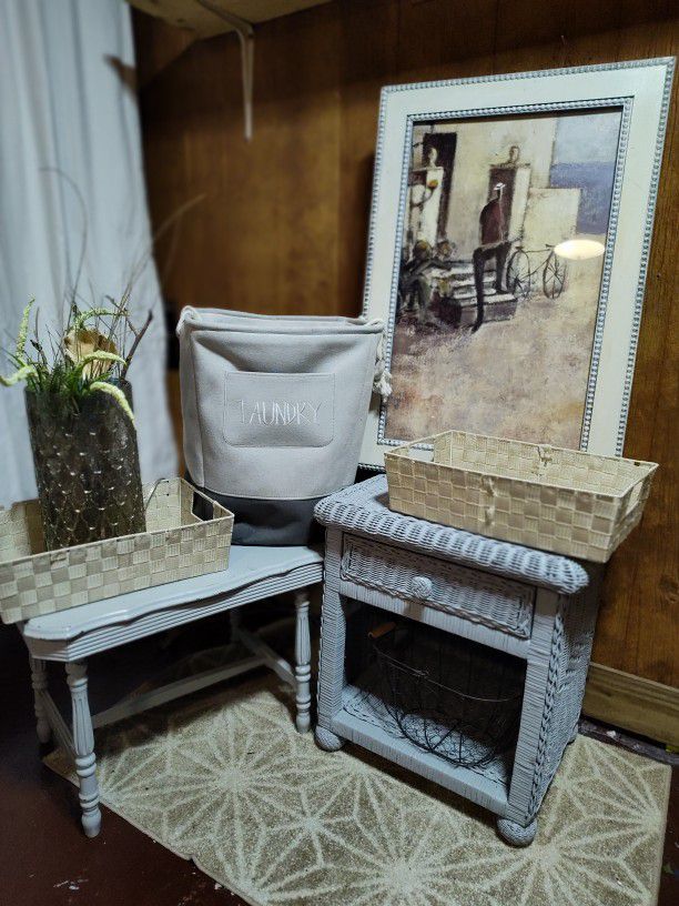 Side Tables, Laundry hamper, Picture, Baskets