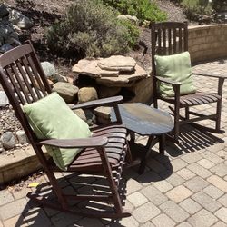 Wood Rockers With Table