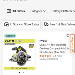 Ryobi ONE+ HP 18V Brushless Cordless Compact 6-1/2 in. Circular Saw (Tool Only)