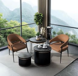 Modern Minimalist Accent Chairs: Sleek Faux Leather w/ Black Frame