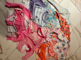 👙💕 BABY GIRL SWIMSUIT BUNDLE — 9 PIECES! 💕👙  Getting ready for the pool or beach? 🌴☀️  Selling a bundle of 9 baby girl swimsuits in sizes ranging