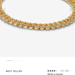 Gold Pavé Cuban Chain Bracelet 
