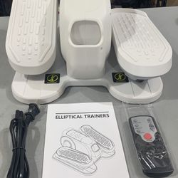 Under Desk Elliptical Machine, Portable Quiet Compact Leg Exerciser with Remote Control and LCD Display Monitor