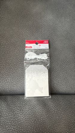 New 20 Piece Celebrate It Christmas Holiday Silver Glitter White Gift Tags