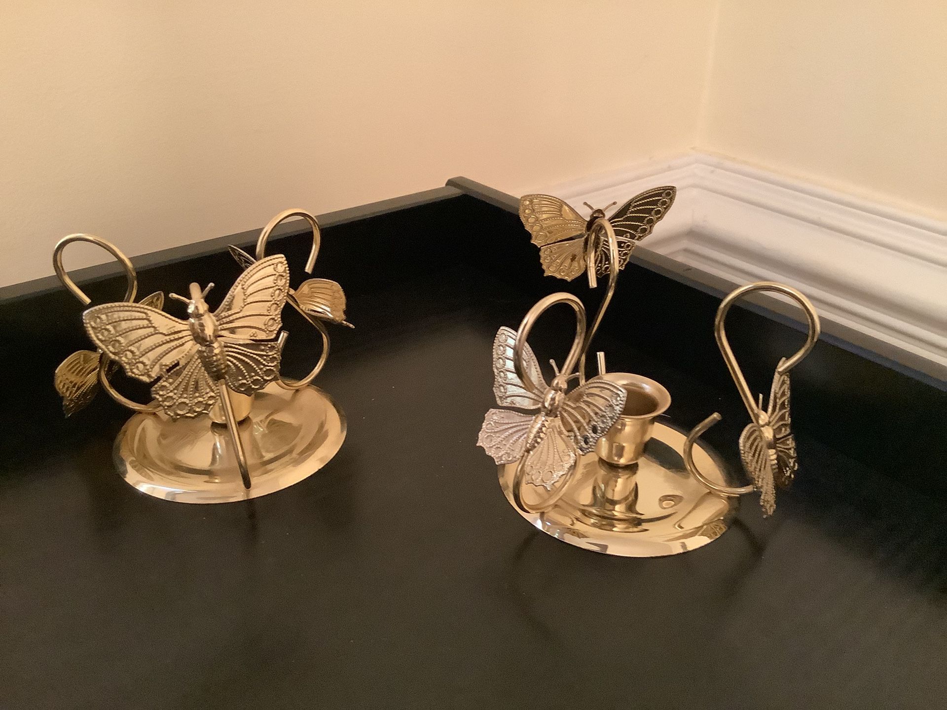 Set Of Two Butterfly Candle Holders