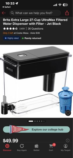 Brita water and one filter