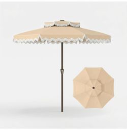 Classic Fringe Patio Umbrella with Fiberglass Ribs