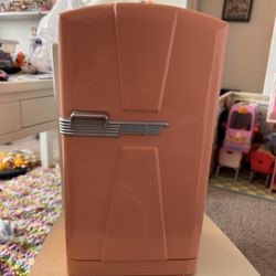 American Girl Maryellen’s Retro Refrigerator + Mini Doll Food Pink Fridge