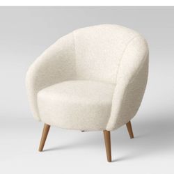 Two Odilia Rounded Sherpa accent Chair Cream By opalhouse 