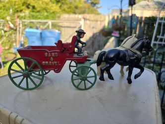 Vintage Cast Iron SAND and GRAVEL Horse Drawn Toy- Kenton