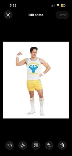 Halloween retro Aerobics Arnold Gym Muscle Beach Guy Halloween Costume Adult Medium/Large 40-42, brand new, Halloween costume, includes 6 piece, tank