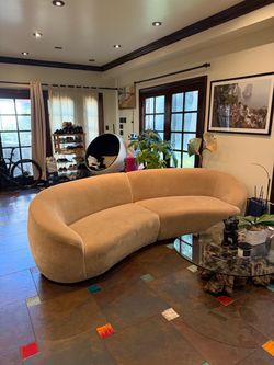 CB2 Roma pink couch