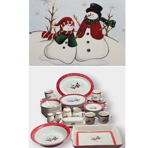 Royal Seasons Snowman Dish Set Stoneware