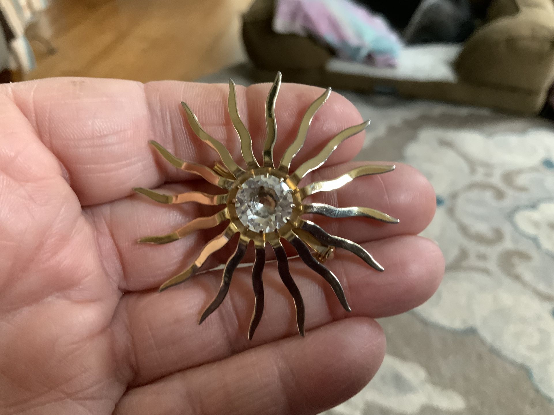  Vintage Sunburst Brooch  