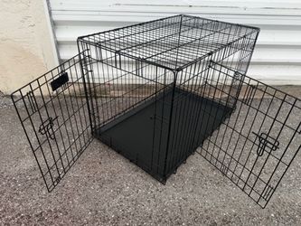 36x22x24in Large Black Metal Double Door Dog Pet Animal Cage Containment Crate! Perfect for dogs 40-70lb