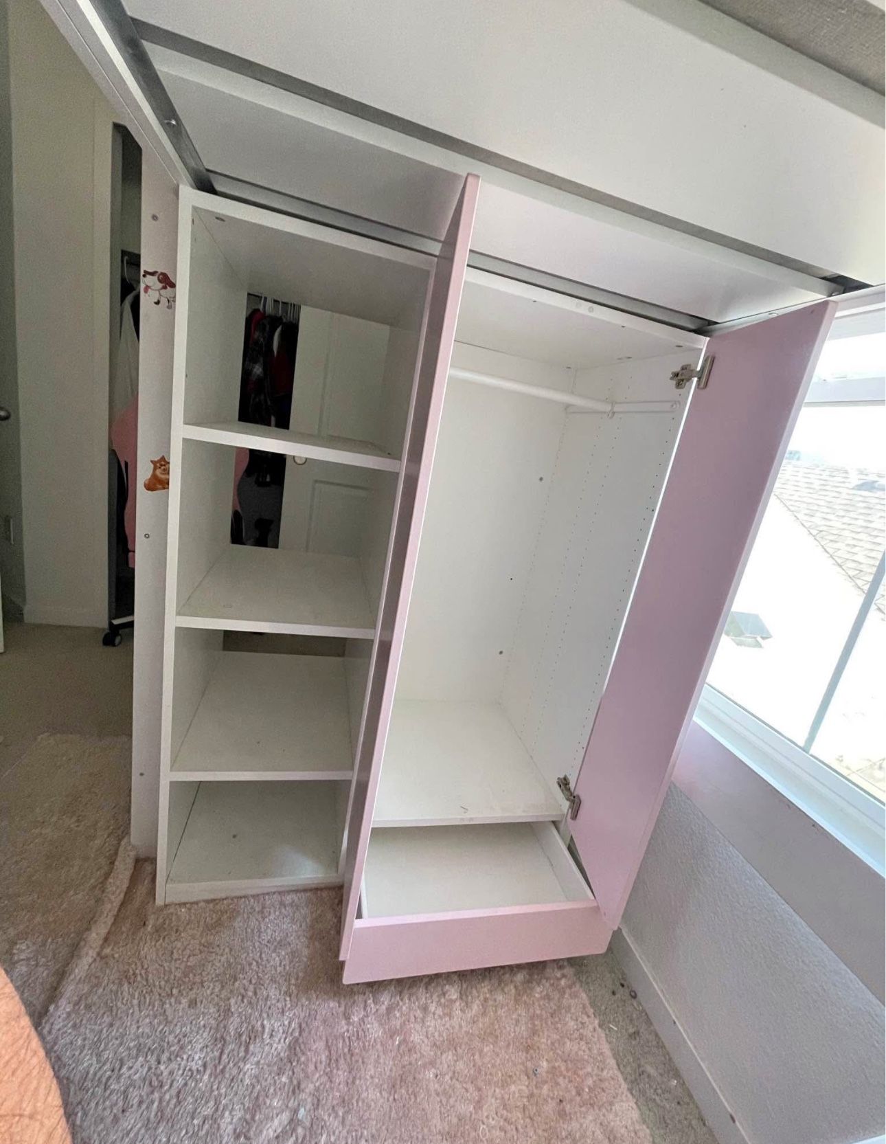 Twin IKEA loft bad with desk and storage