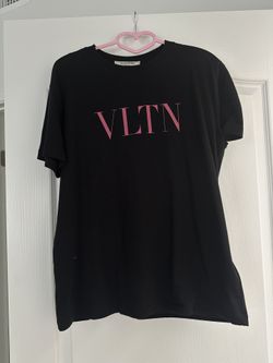 Valentino women’s Black T-Shirt with Pink VLTN Logo new never worn size XS