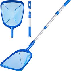 Clothclose Pool Skimmer - Pool Net with 3 Section Pole, 17" x 35", Pool Skimmer Net with Fine Mesh Net, Telescopic Aluminum Pole, Plastic Frame, Ultra
