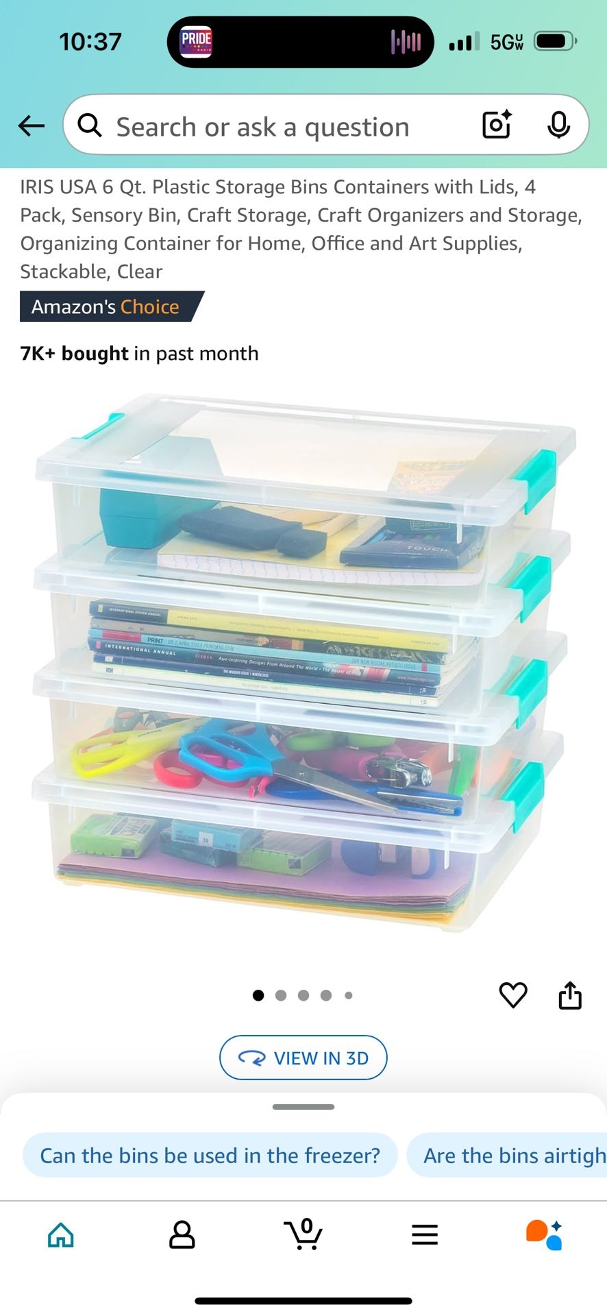 IRIS USA 6 and 12 Qt. Plastic Storage Bins Containers with Lids, Sensory Bin, Craft Storage, Craft Organizers and Storage, Organizing Container for Ho