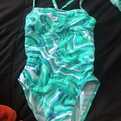 Blue Athletic Nike Racing Bathing Suit