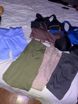 Three sports bras one regular ball three tight for the gym I have one pair of tights that are also further than