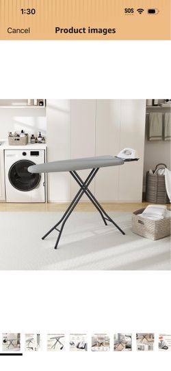 Ironing Board 43"x14" with Heavy Duty Iron Rest, Foldable, Gray