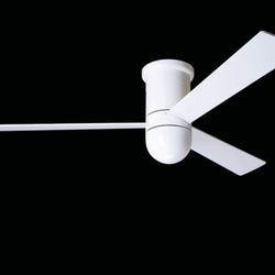 The Modern Fan Company 50" Cirrus Flush DC Gloss White Hugger Ceiling Fan with Remote Control