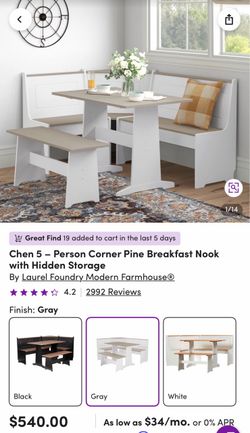 Corner Pine Breakfast Nook with Hidden Storage