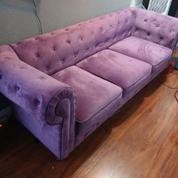 Purple Velvet Loveseat