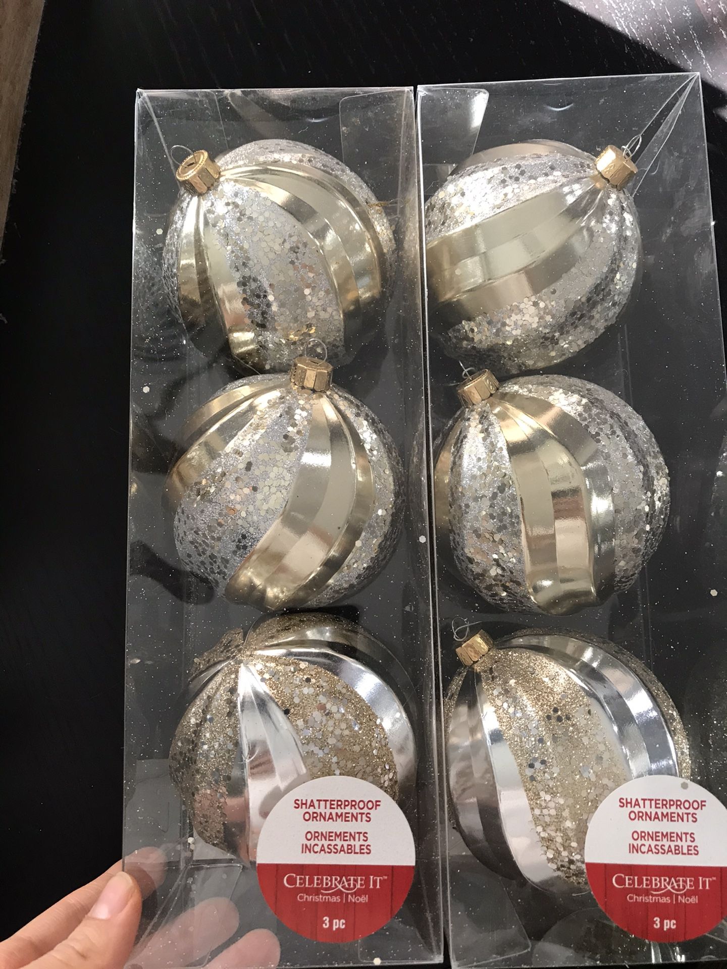 6 Silver And gold Ornaments