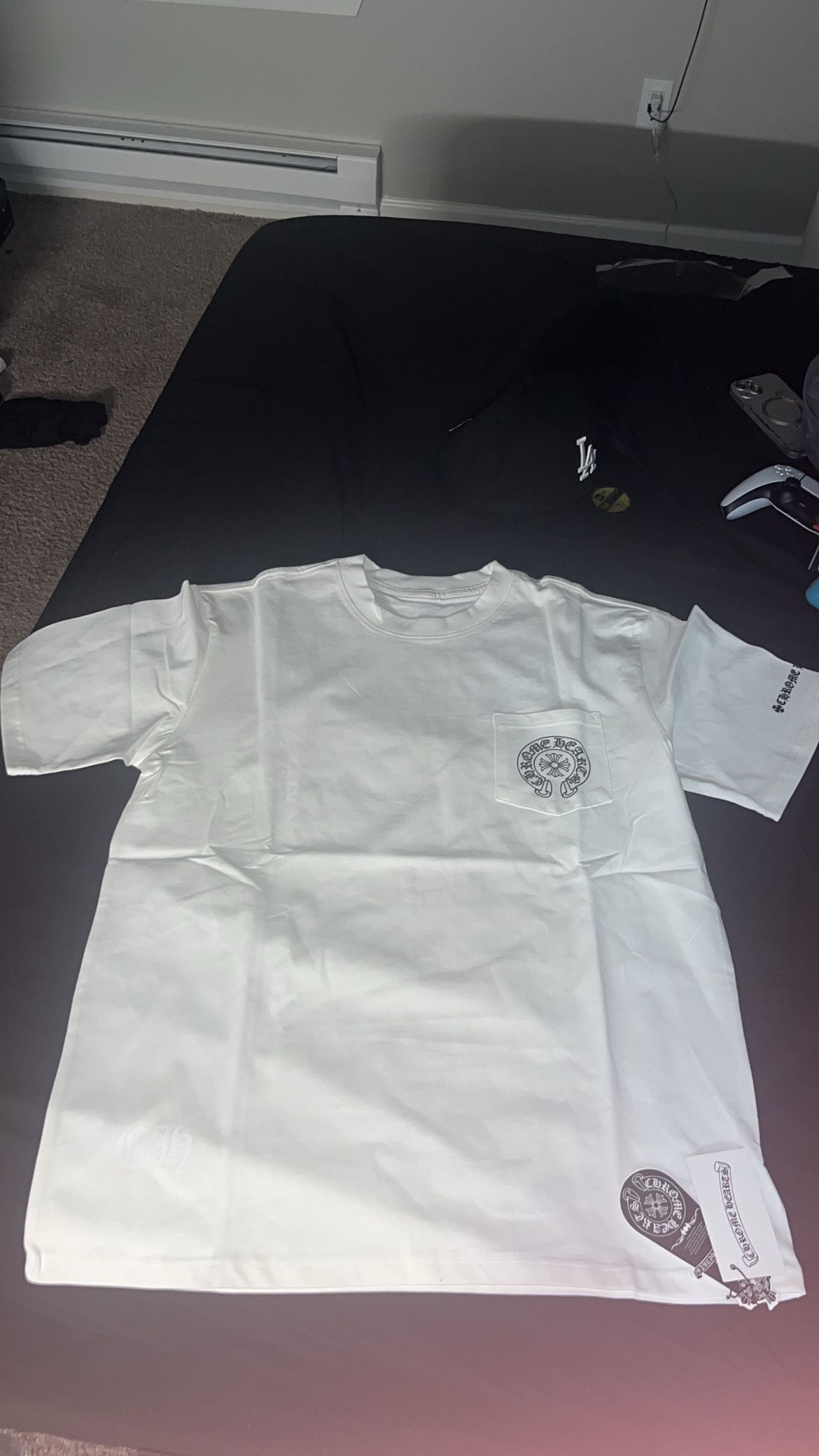 Chrome Hearts White Pocket T