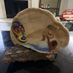 Sylvia Sawyer Signed native American sculpture hand painted 10x13
