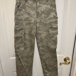AKIRA Khaki Green And Gold Camo Jeans