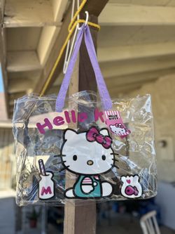 Sanrio Hello Kitty See Thru Plastic Tote NEW 