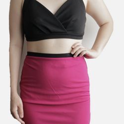 Forever 21 Black and Fuchsia Pink Short Club Mini Dress