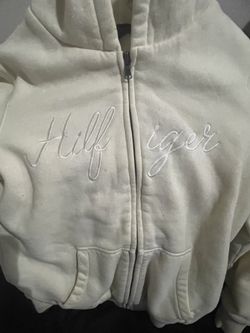 Tommy Hilfiger Cream Zip-Up Hoodie