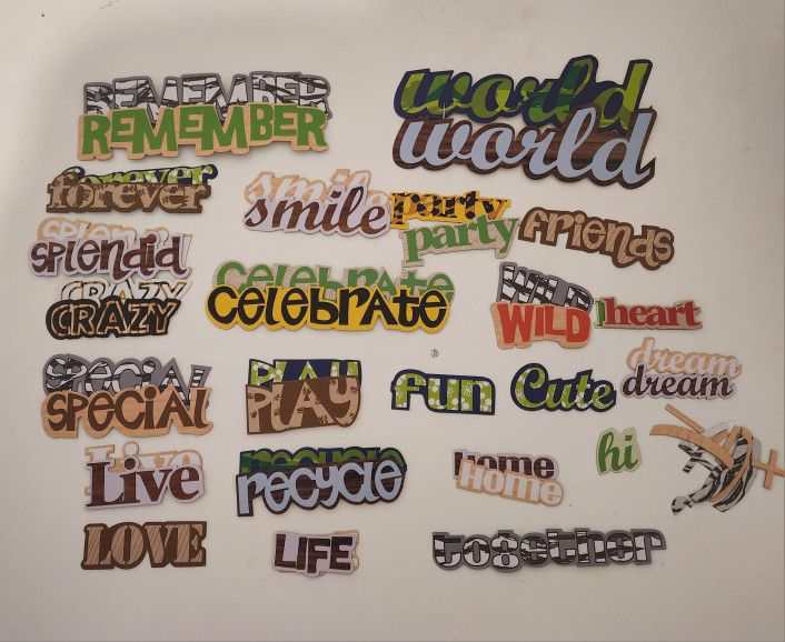 Chipboard Words (49 Pcs) For Crafting BNWOT 
