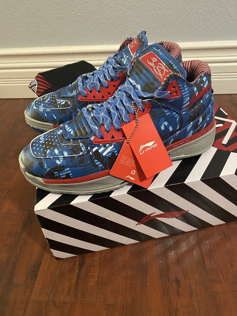 Li Ning Way of Wade 2 NEW Veterans Bleu Camo Size 12 Miami Heat Dwyane WADE