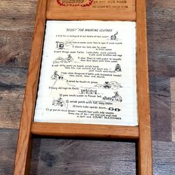 Antique Wooden Washboard 9.5in x 18in used as decor in excellent condition
