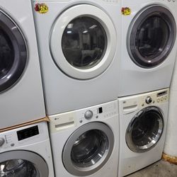 LG Front Loading Washer And Stackable Gas Dryer Set 